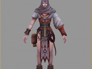 low poly 3d women - pet training traders 3D 모델