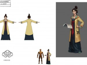 низкополигональная 3d женщина - менеджер склада города Донг 3D Модель