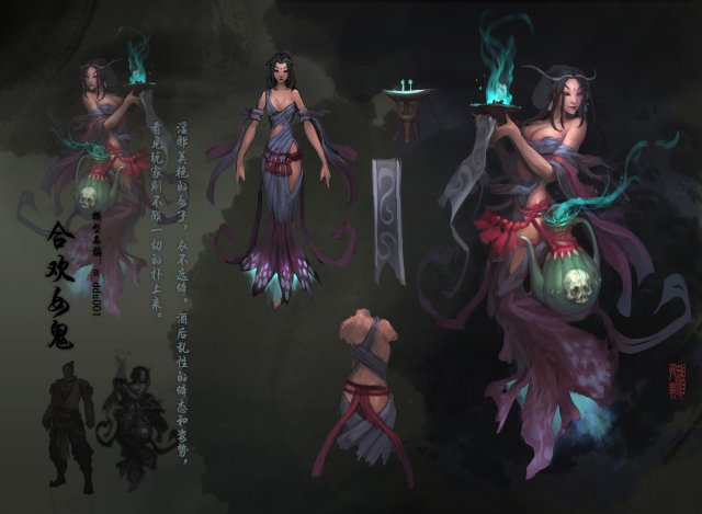 low poly 3d women - hehuan ghost 3D 模型 .c4d .max .obj .3ds .fbx .stl .blend 