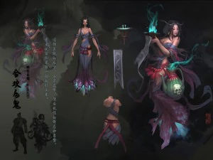 लो पॉली 3डी महिलाएं - हेहुआन भूत 3D मॉडल