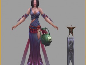 low poly 3d women - hehuan ghost 3D 模型