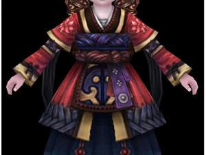 low poli 3d kobiety - mała dziewczynka w czerwonej sukience Model 3D