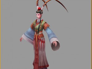 low poly 3d women - flower 3D Модель
