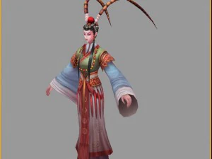 low poly 3d women - flower 3D Model