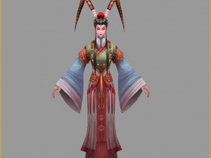 low poly 3d women - flower 3D Модель