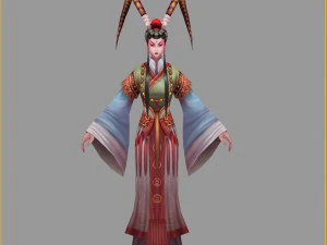 low poly 3d women - flower 3D Model
