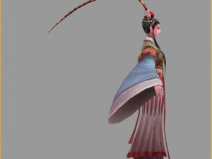 low poly 3d women - flower 3D Model