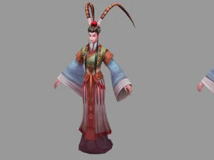 low poly 3d women - flower 3D Model