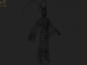 low poly 3d women - flower 3D Model