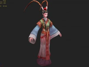 low poly 3d women - flower 3D Model