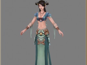low poly 3d women - mercy star 3D Модель