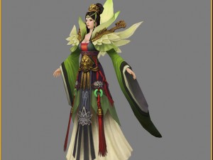 low poly 3d women - lady lotus 3D मॉडल
