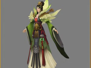 low poly 3d women - lady lotus 3D Model