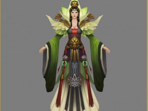 low poly 3d women - lady lotus 3D मॉडल