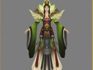 low poly 3d women - lady lotus 3D Model