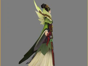 low poly 3d women - lady lotus 3D Model