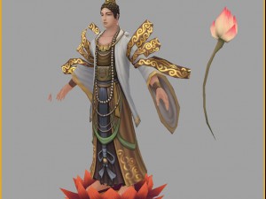 low poly 3d women - ling ji buddha 3D Model
