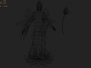 low poly 3d women - ling ji buddha 3D Model