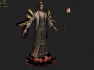 low poly 3d women - ling ji buddha 3D Model
