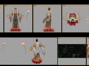 low poly 3d women - ling ji buddha 3D Model