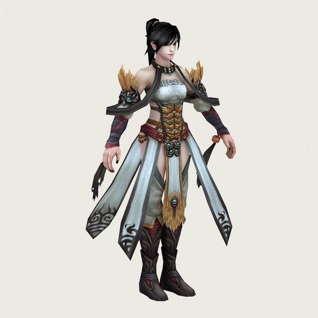 low poly 3d women - raksha women Modèle 3D .c4d .max .obj .3ds .fbx .stl .blend 