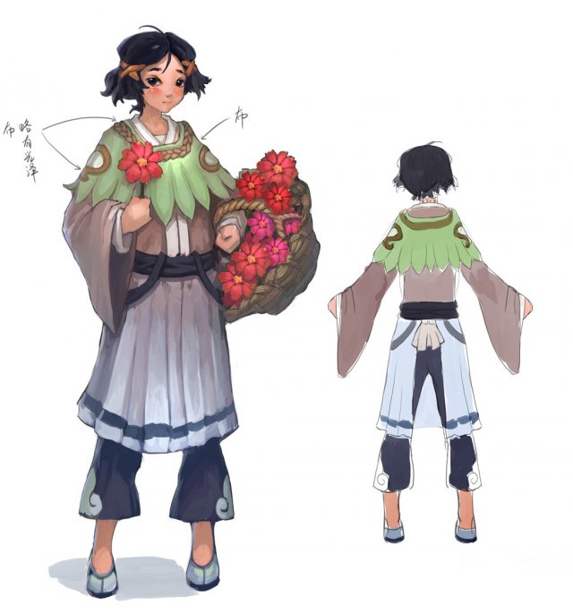 low poly 3d women - flower girl 3D Model .c4d .max .obj .3ds .fbx .stl .blend 