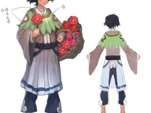 d&uuml;ş&uuml;k poli 3d kadın - &ccedil;i&ccedil;ek&ccedil;i kız 3D Model