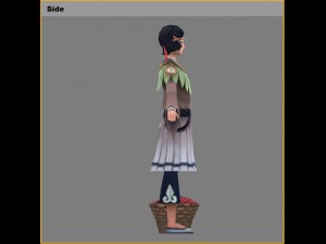 low poly 3d women - flower girl 3D Model