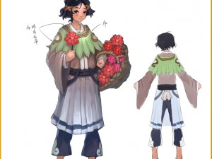 low poly 3d women - flower girl 3D Model