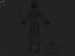 low poly 3d women - flower girl 3D Model