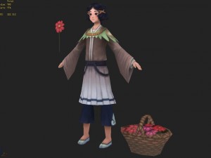 low poly 3d women - flower girl 3D Model