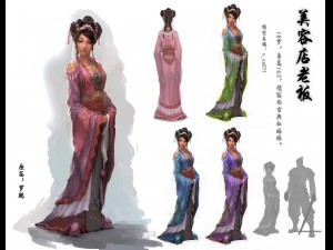 donne 3d low poly - proprietaria di un negozio di bellezza Modello 3D