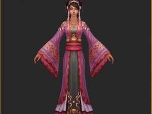 low poly 3d women - beauty shop owner Modello 3D