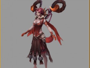 low poly 3d women - lute fine 3D Model