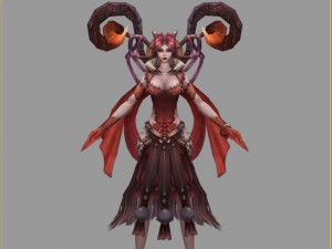 low poly 3d women - lute fine 3D Model