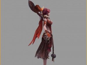 low poly 3d women - lute fine 3D Model