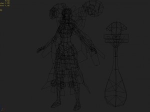 low poly 3d women - lute fine 3D Model