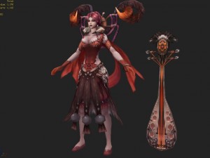 low poly 3d women - lute fine 3D Model