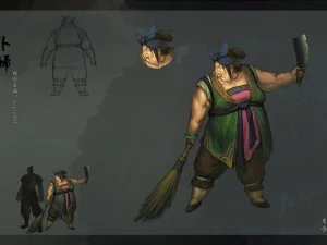 femmes low poly 3d - servante Modèle 3D