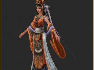 low poly 3d women - mystery girl Model 3D
