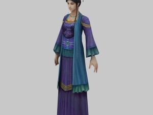 low poly 3d women - accessories store owner 3D Model