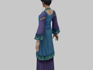 low poly 3d women - accessories store owner 3D Model