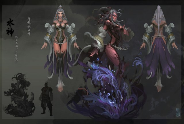 low poly 3d women - water god 3D-Modell .c4d .max .obj .3ds .fbx .stl .blend 