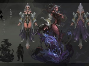 low poly 3d women - water god 3D 모델