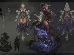 Low-Poly-3D-Frauen - Wassergott 3D Modell