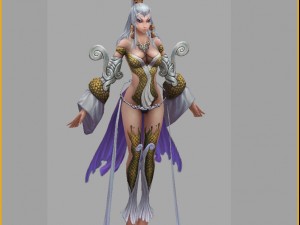 low poly 3d women - water god 3D-Modell