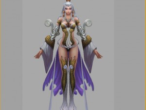 low poly 3d women - water god 3D-Modell