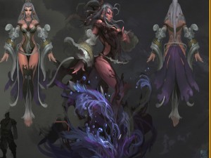 low poly 3d women - water god 3D-Modell