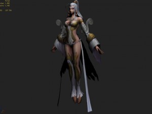 low poly 3d women - water god 3D-Modell