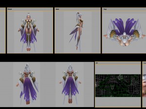 low poly 3d women - water god 3D-Modell